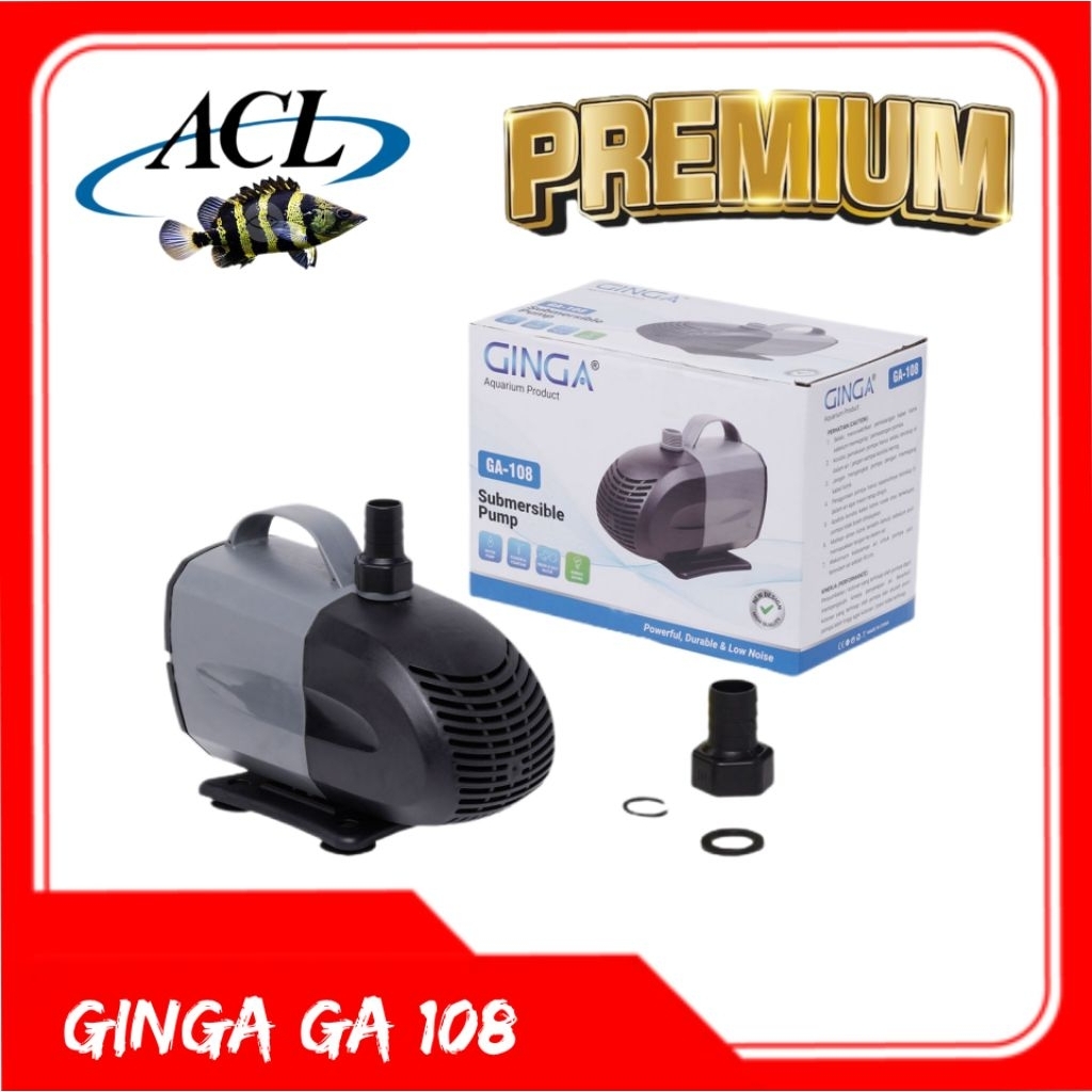 POMPA CELUP KOLAM IKAN GINGA 108 WATER PUMP KOLAM IKAN HIAS LOW WATT