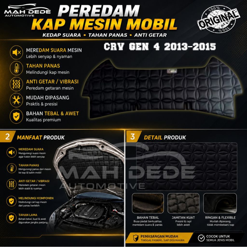 Peredam Kap Mesin Mobil Crv Gen 4 2013-2015