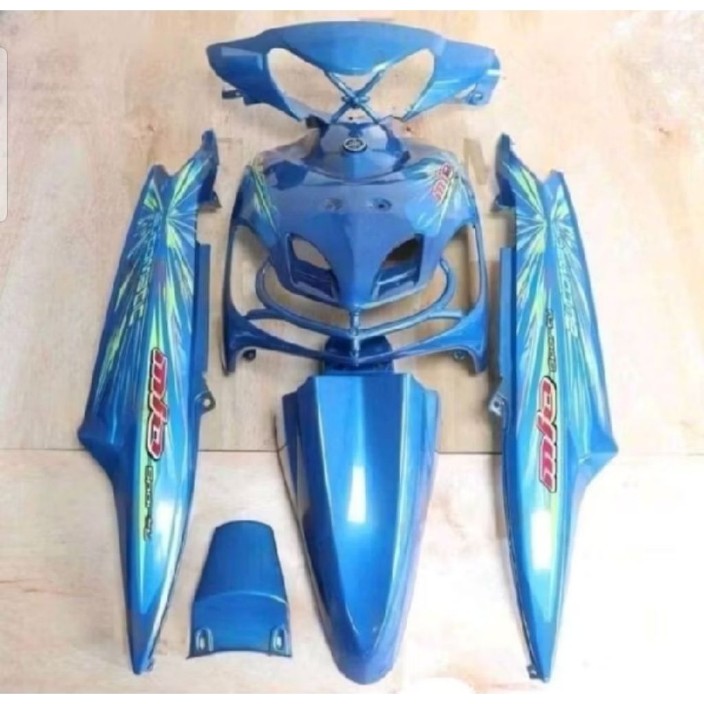 Bodi Mio Smile Full Halus Biru Muda + Plus Striping