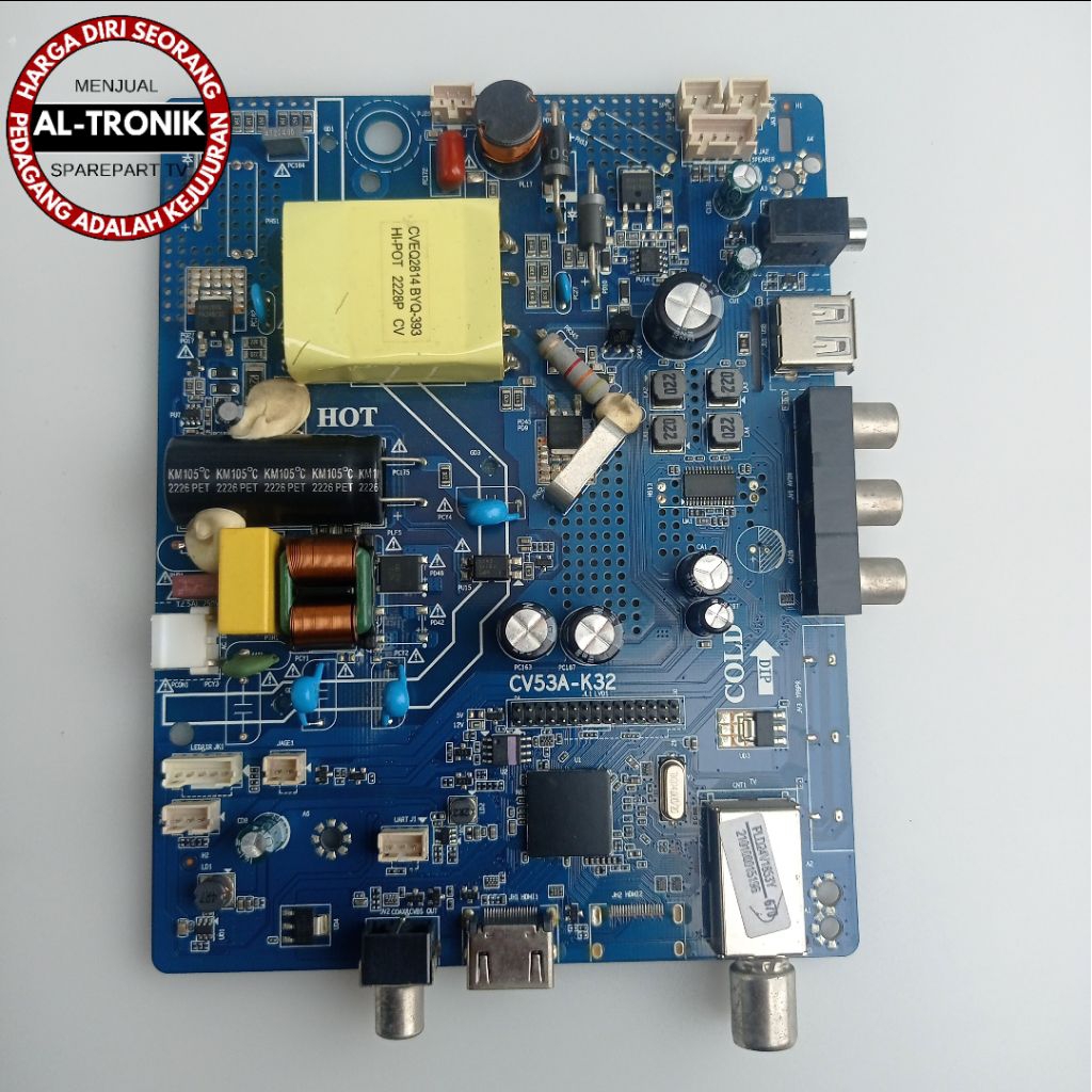 MAINBOARD TV LED POLYTRON 24 INCH MODEL PLD 24V1853 MODUL MB MAIN BOARD PLD24V1853