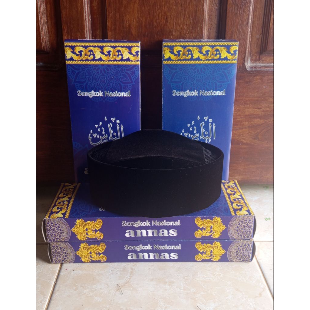 Songkok Susun Hitam Tinggi 6/7 cm Peci Susun Kopiah / Kopyah Susun Hitam