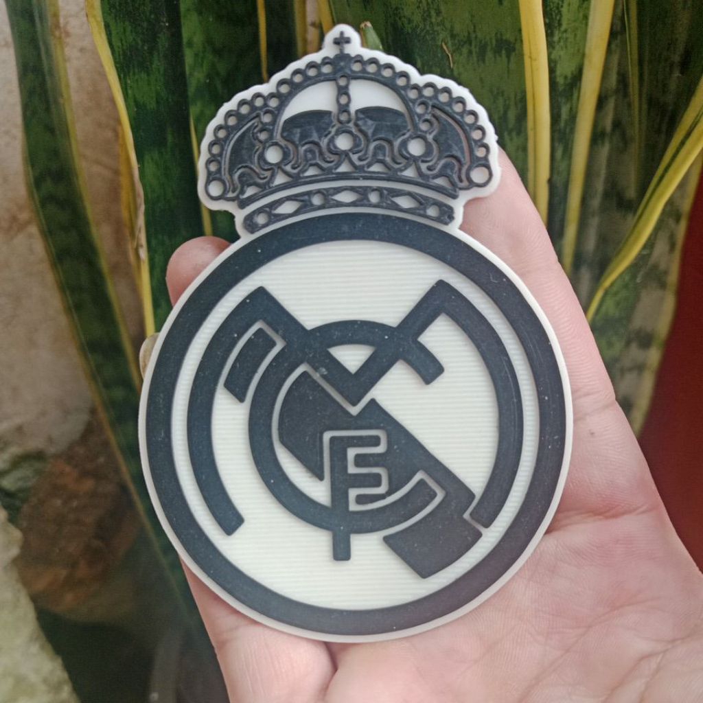logo real madrid patch rubber timbul 3D