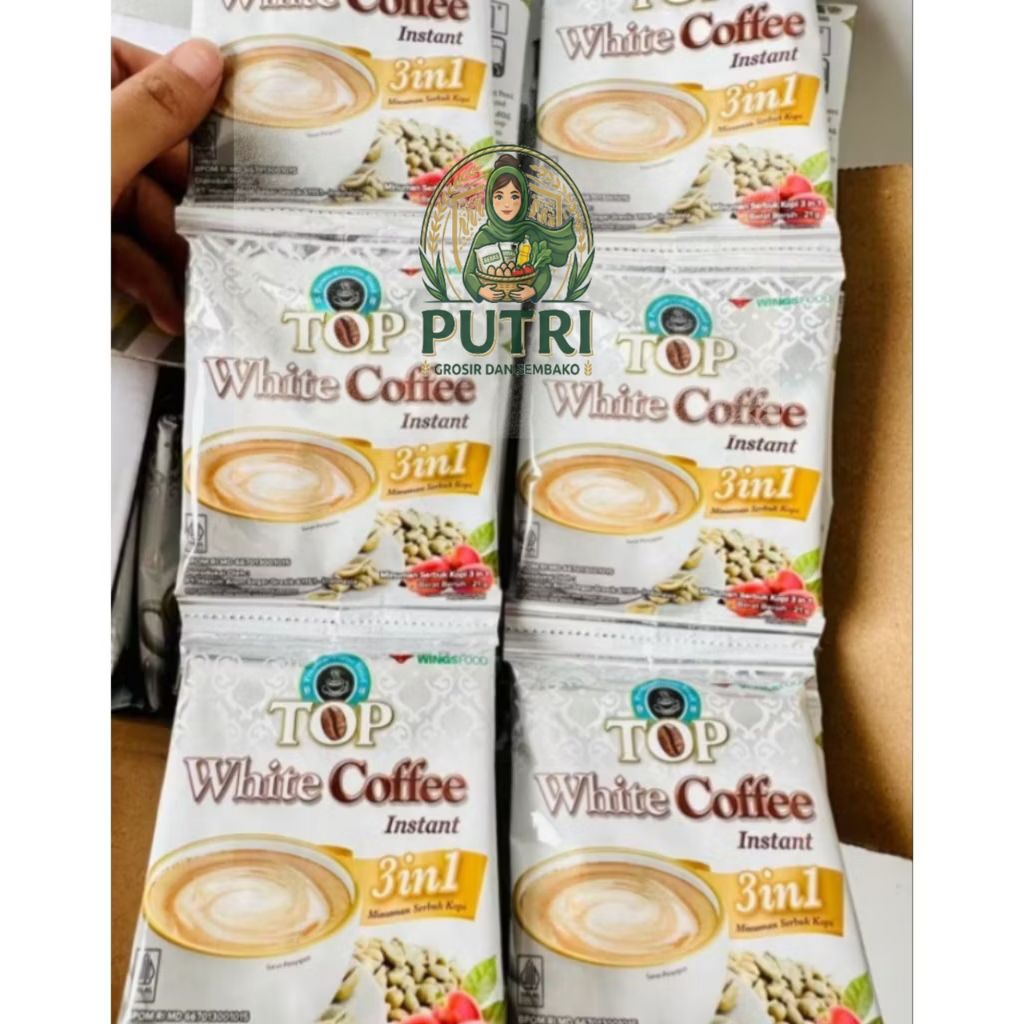 Top White Coffee 1 Renceng isi 12 Sachet