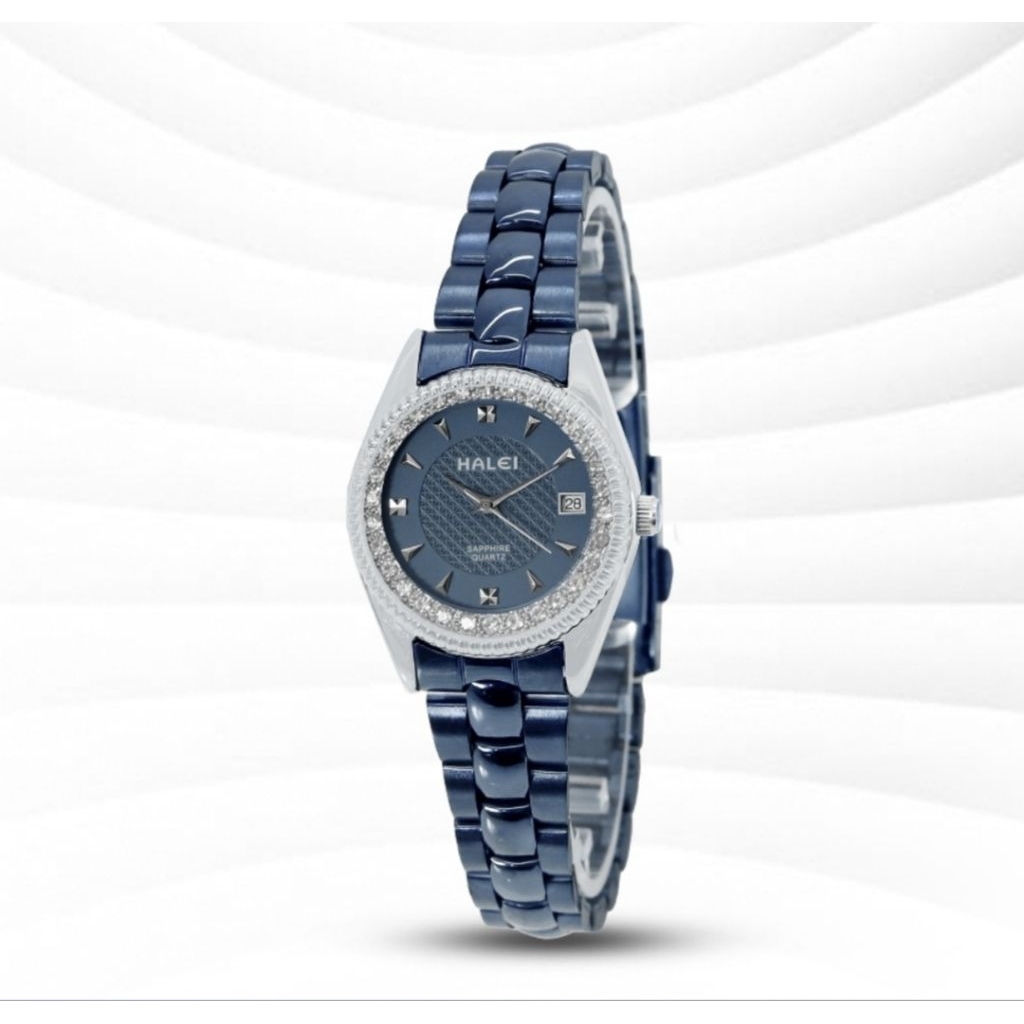 Jam Tangan Halei 591L Rantai Biru Wanita