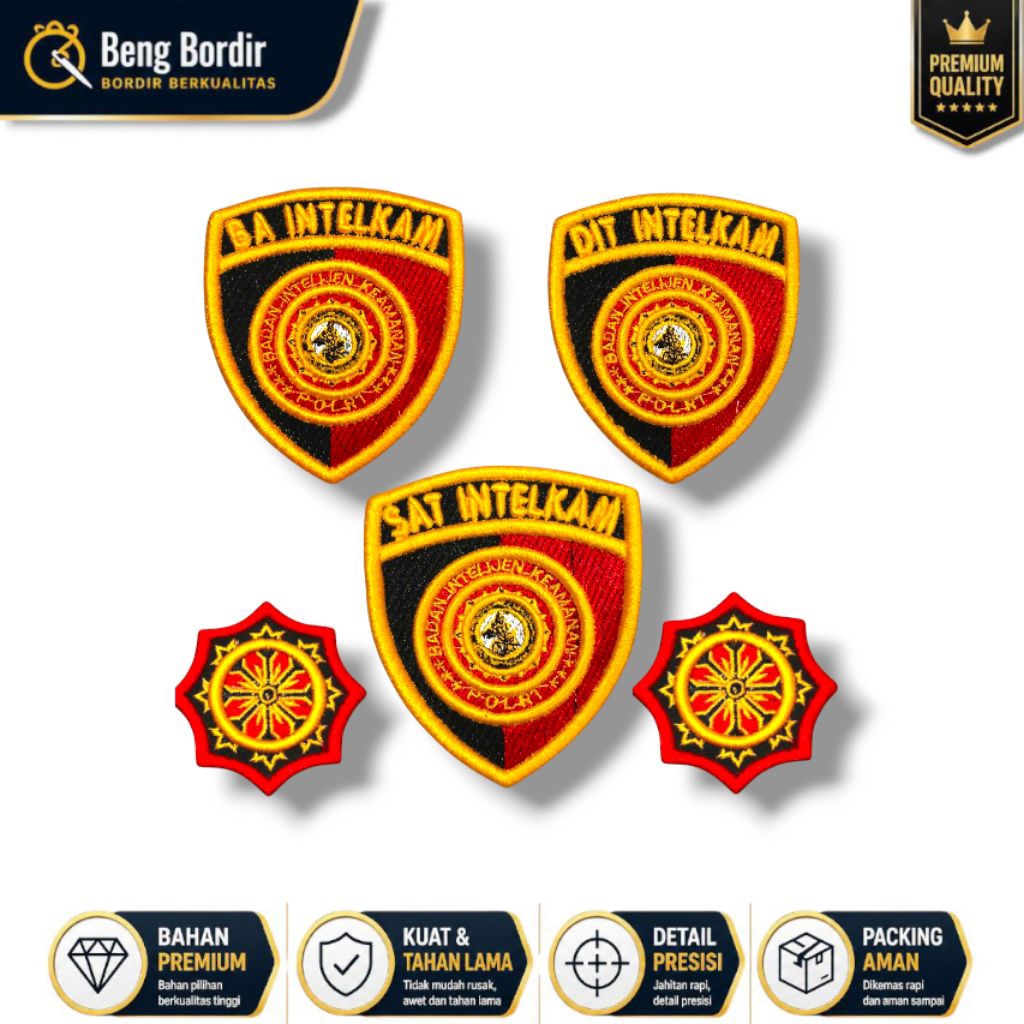 Atribut Polri Logo Sat Intelkam / Dit Intelkam / Ba Intelkam Bordir Timbul 3d