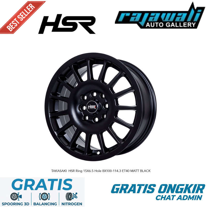Velg Rally R15 Model HSR TAKASAKI RING 15 Brio Ayla Jazz Mobilio Vios Dll Velg Mobil Racing HSR