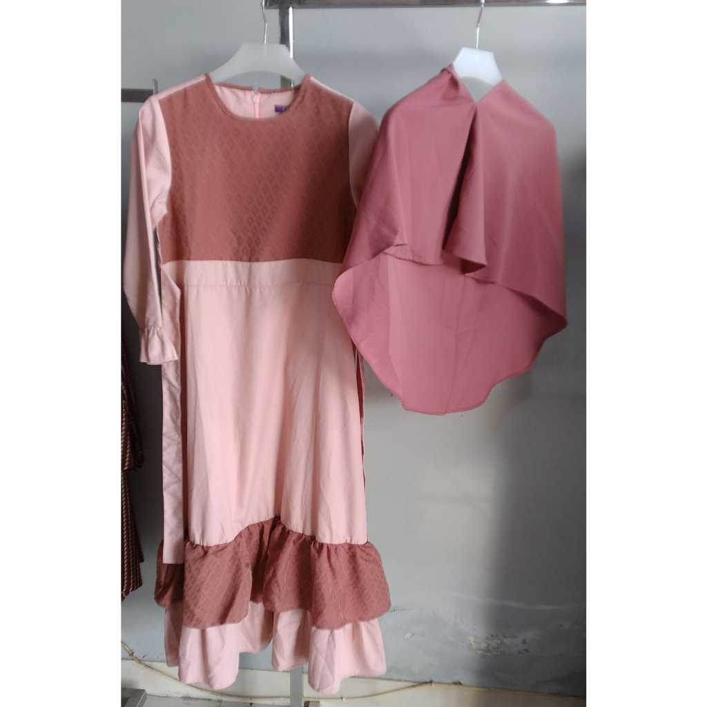 ELZATTA gamis anak dress set hijab dumaya Kirana yuza girl baju ngaji pakaian muslim anak perempuan 