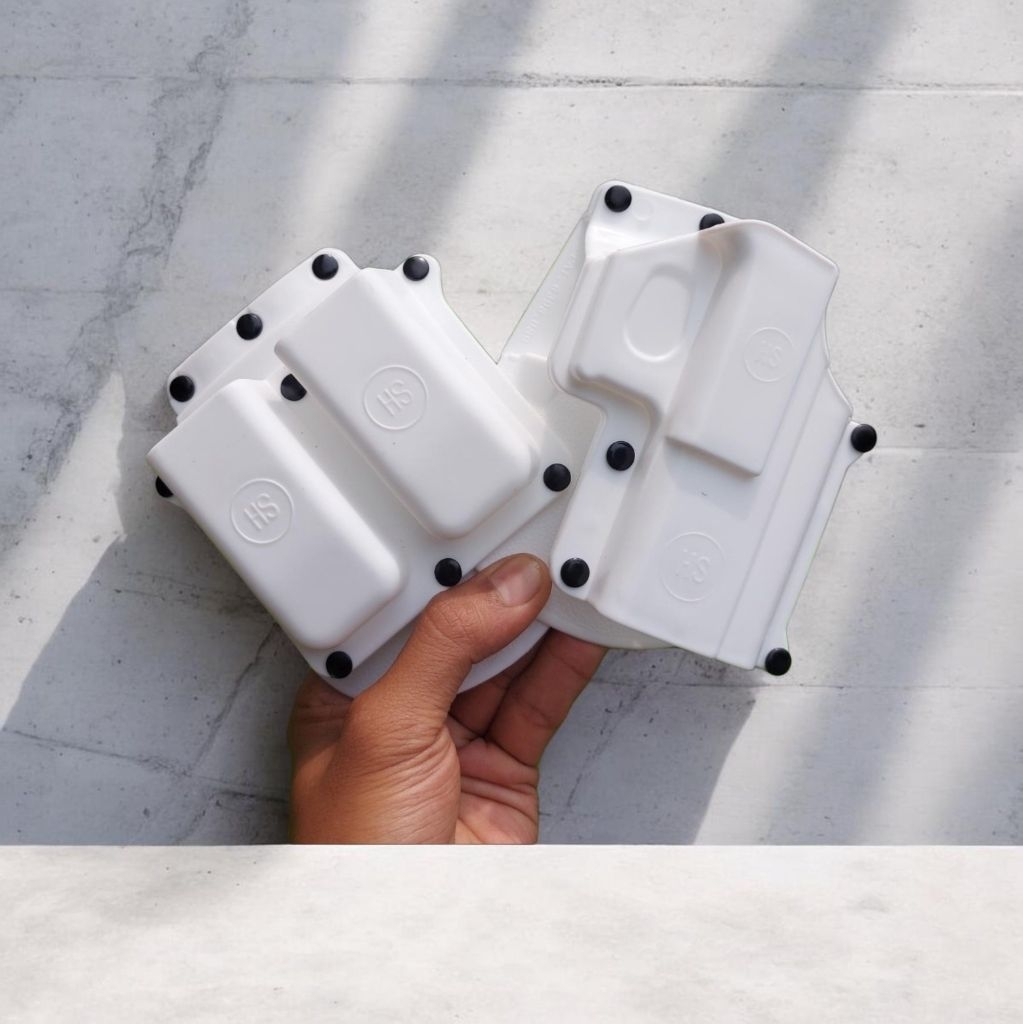 HOLSTER FOBUS HS9 PUTIH TACTICAL SARUNG TEMPAT HS9 DAN POUCH MAGAZINE