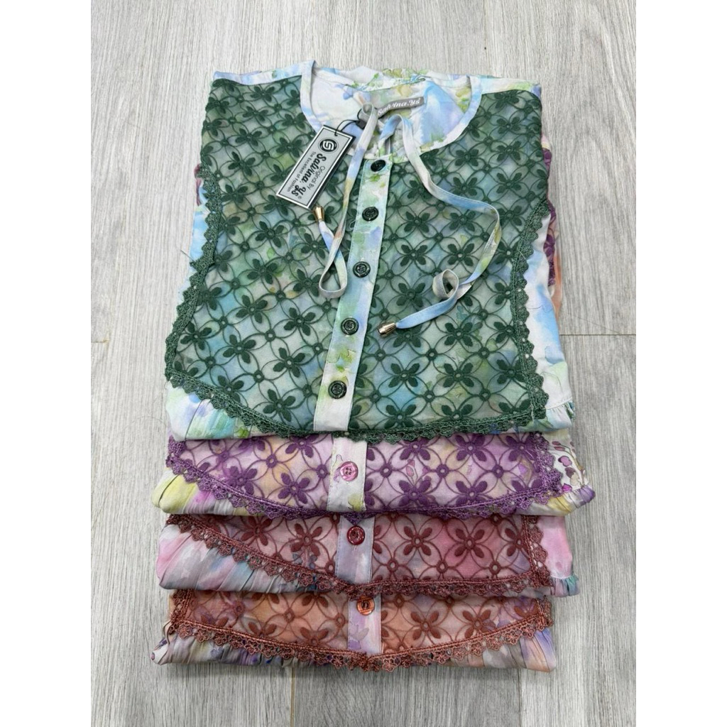 Midi dress Salvina.ys ori Bordir motif bunga