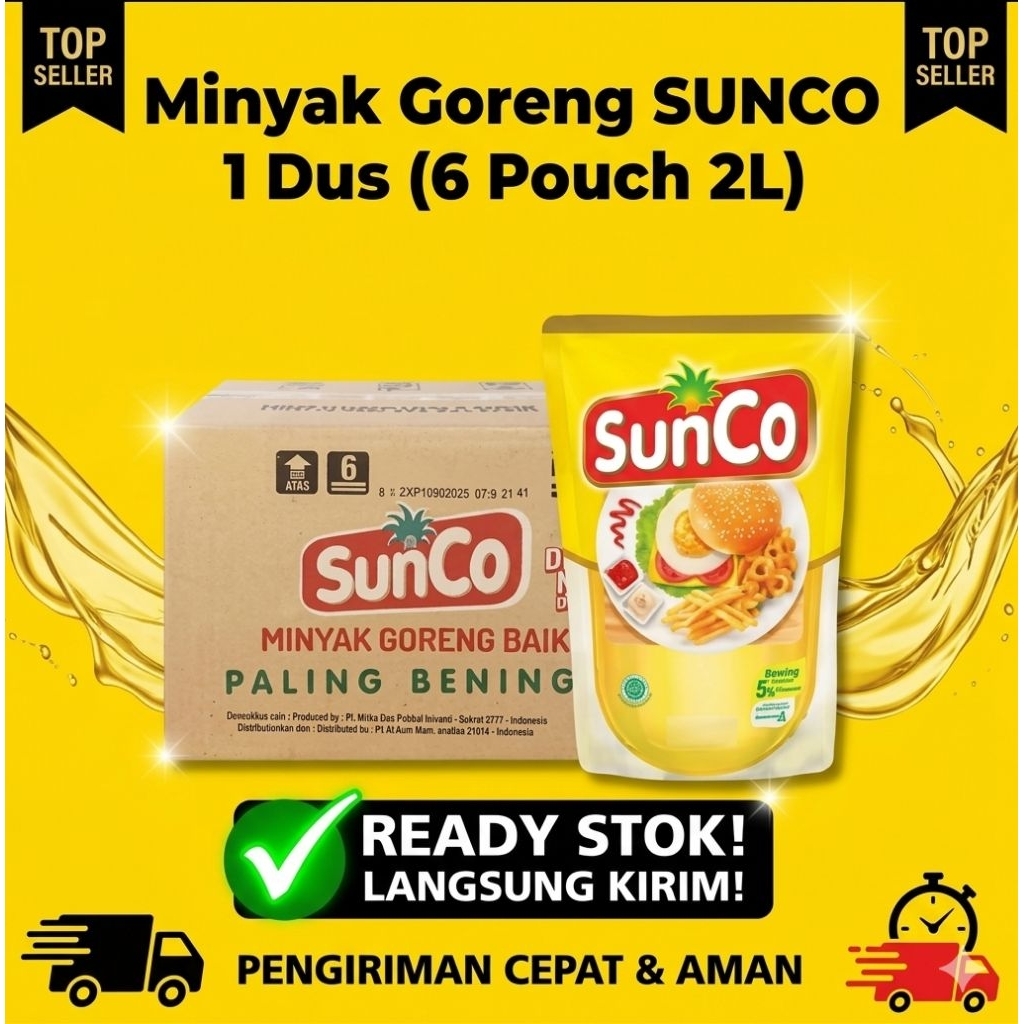 SUNCO 1 Dus Minyak Goreng 2 Liter isi 6
