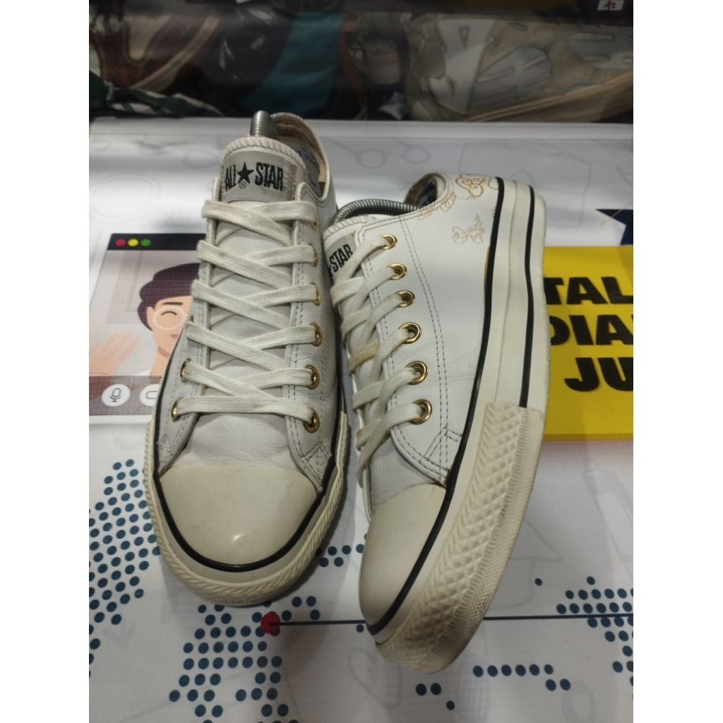 CONVERSE LOW YEAR OF MOUSE GOLD WHITE LEATHER