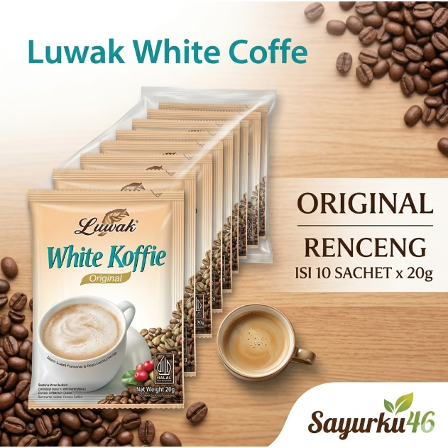 [GROSIR] Luwak White Coffee Original 20 gr Renceng isi 10 Pcs