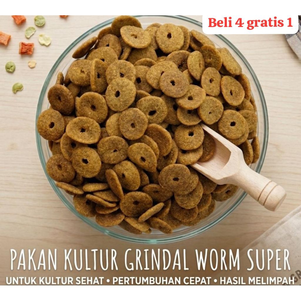 PAKAN GRINDAL WORM / PELET PAKAN GRINDAL – MUDAH & PRAKTIS