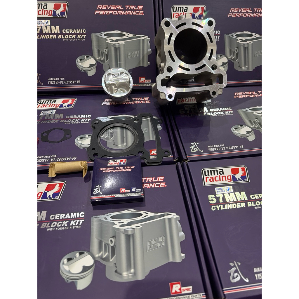 UMA RACING BLOK CERAMIC CYLINDER SET PISTON MX KING VIXION NVA NVL R15 old Y15ZR Jupiter Mx 135 LC 1