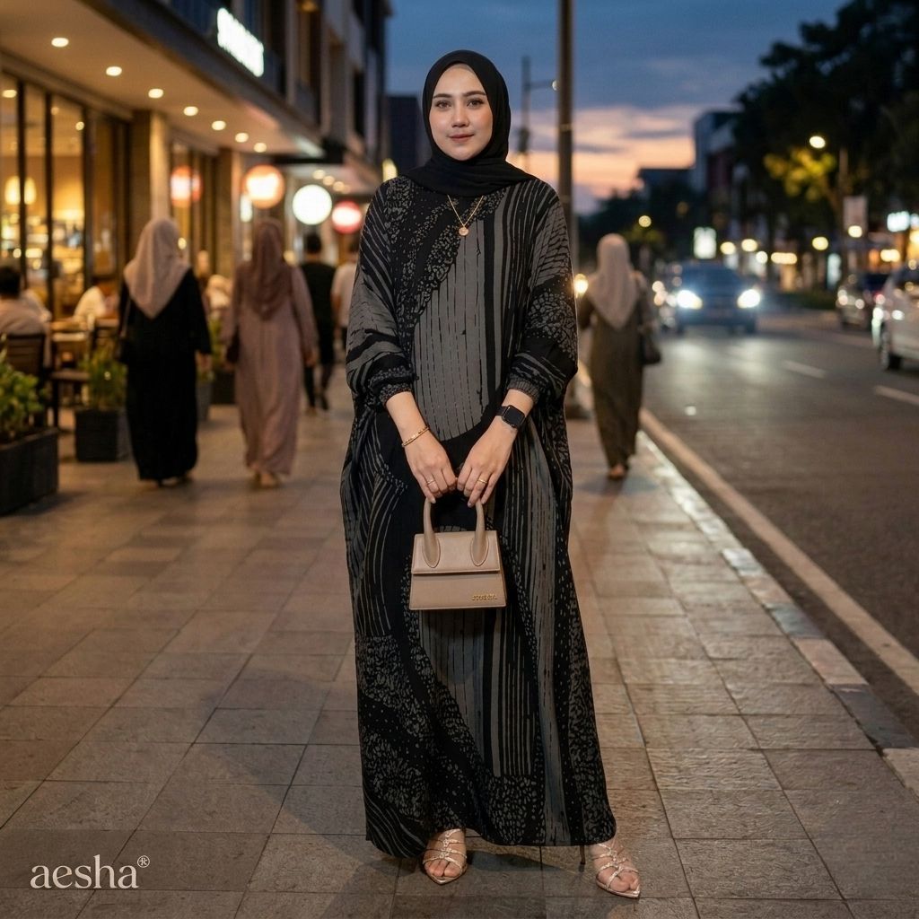 BEST SALE Aesha Kaftan Rayon Premium Model Jema Busui Gamis Kaftan Ukuran Allsize LD 160cm Panjang