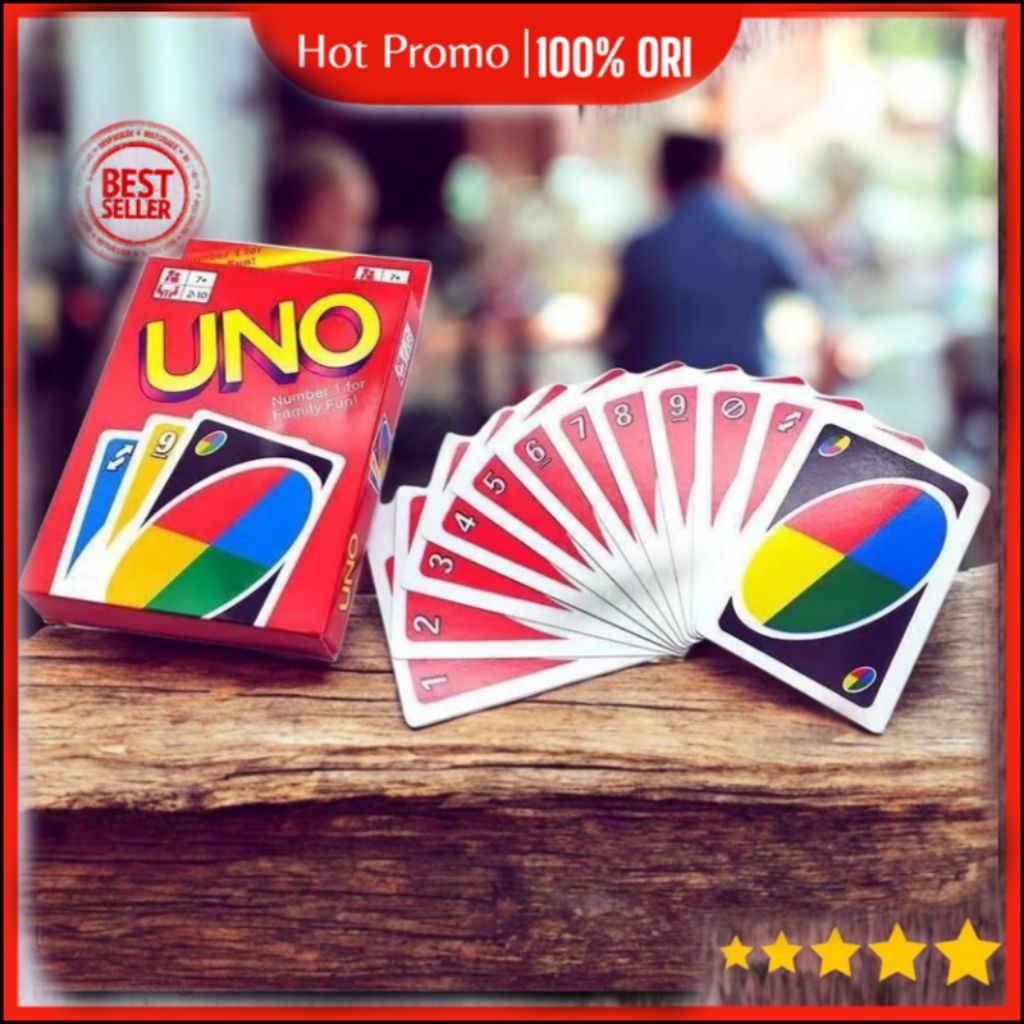 mainan kartu keluarga brand uno merah fun game ori 100%