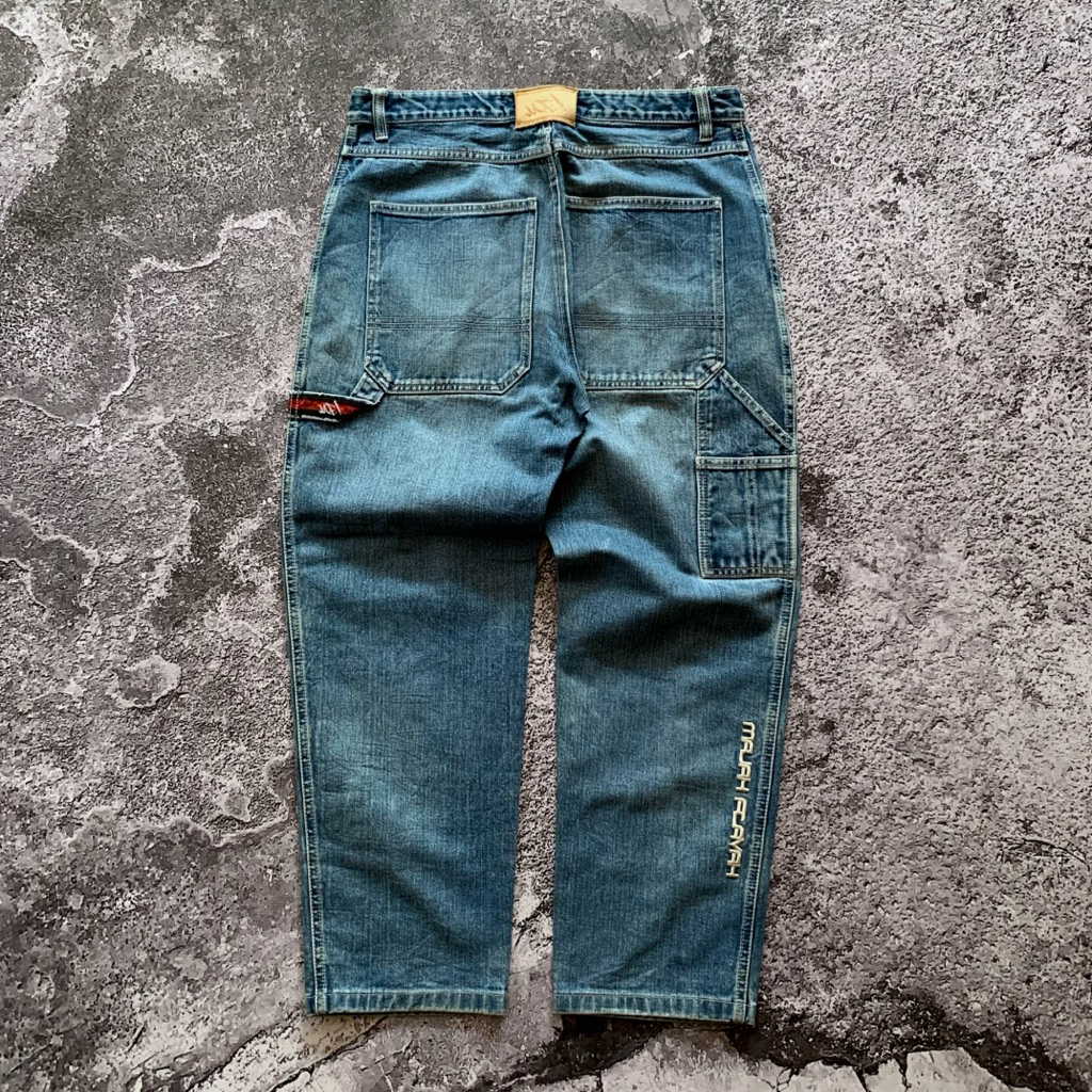 Majah Flavah Carpenter Baggy Jeans | Celana Panjang Pria Y2K Hip Hop