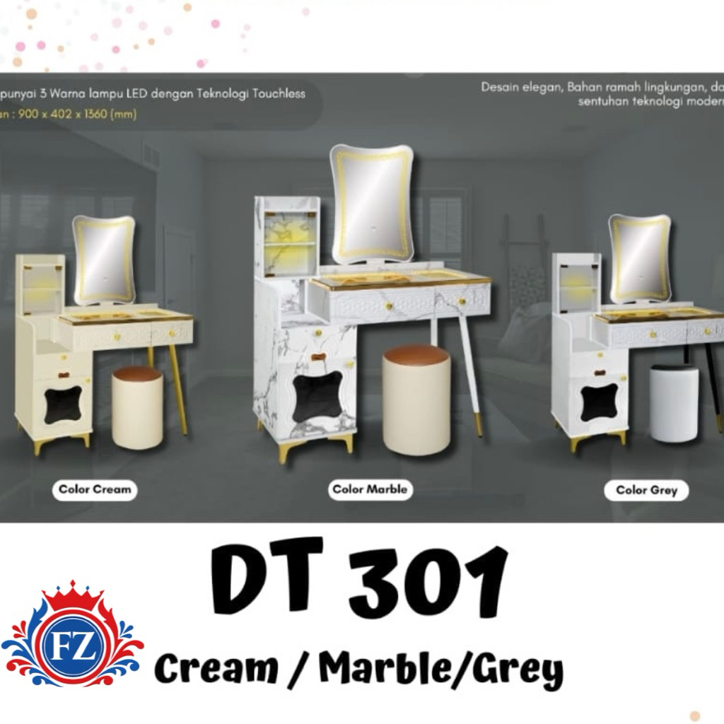 DT 220 DT217 DT301 Meja Rias Import Bluetooth Touchscreen Meja Dandan Meja Rias Minimalis