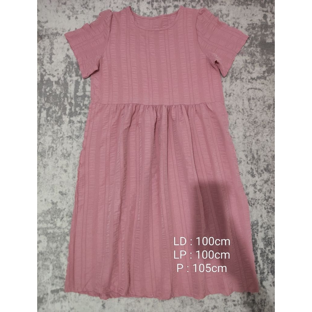 Preloved Dress pink rose bubble