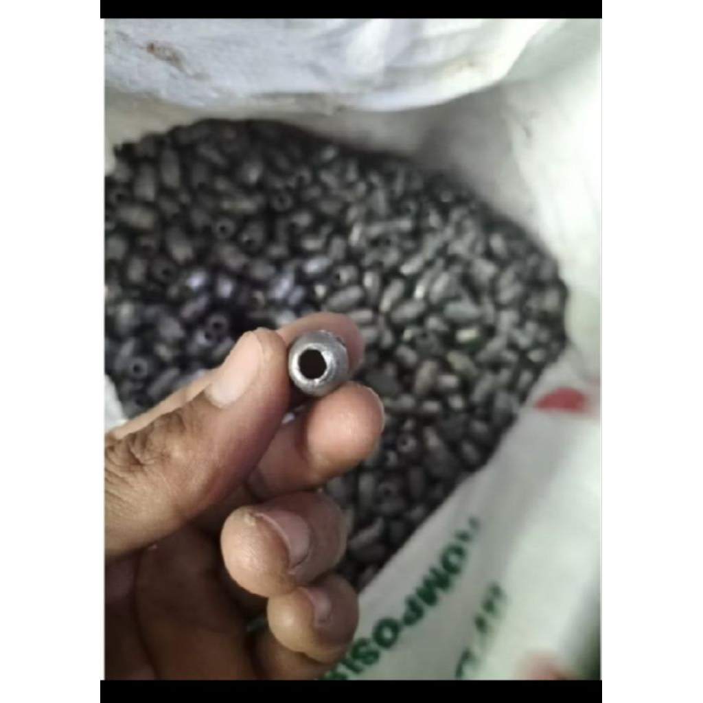 Timah kendang pemberat jaring 1 kg isi ± 90 biji Timah jaring ikan