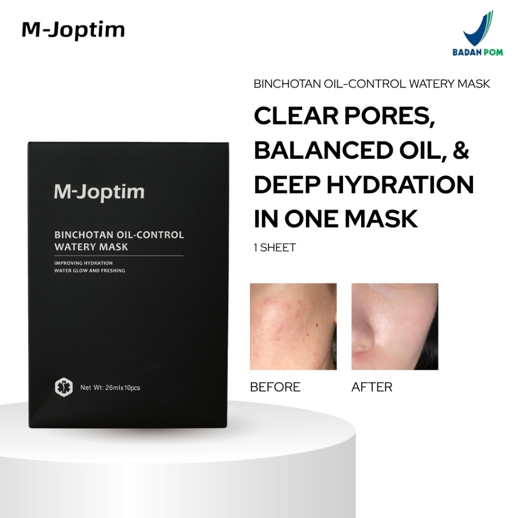 [TEBUS MURAH1 SHEET] M-Joptim Binchotan Oil-Control Watery Mask | Masker Wajah Untuk Meredakan Jeraw