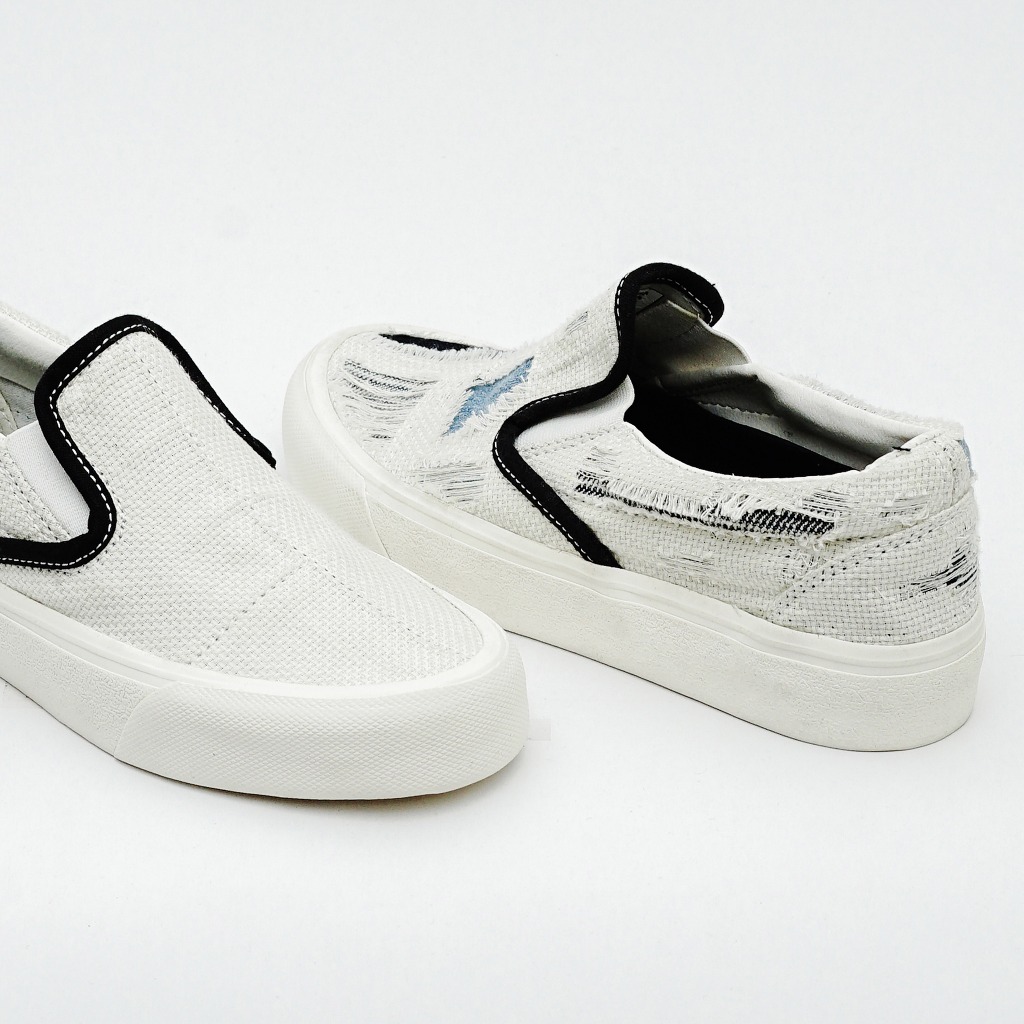 Sepatu slip on HOPE BORED - sepatu yang bisa dirobek-robek - putih