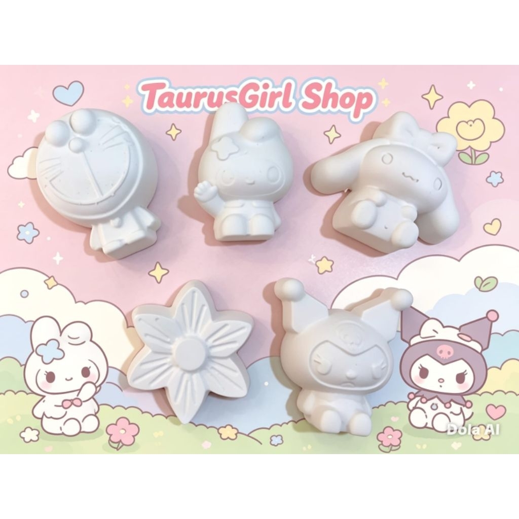 patung gypsum karaktet untuk mewarnai/ hanya patung gypsum