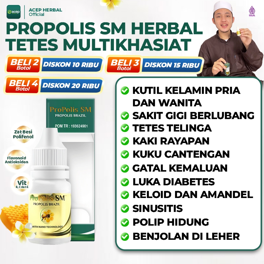 Propolis Original 100% Asli Menggunakan Mesin Berteknologi Obat Herbal Multikhasiat Tanpa Efek Sampi