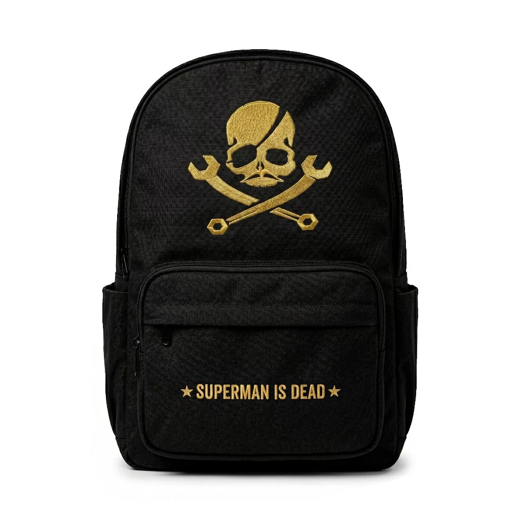 BACKPACK SUPERMAN IS DEAD GOLD LOGO OFFICIAL MERCHANDISE
