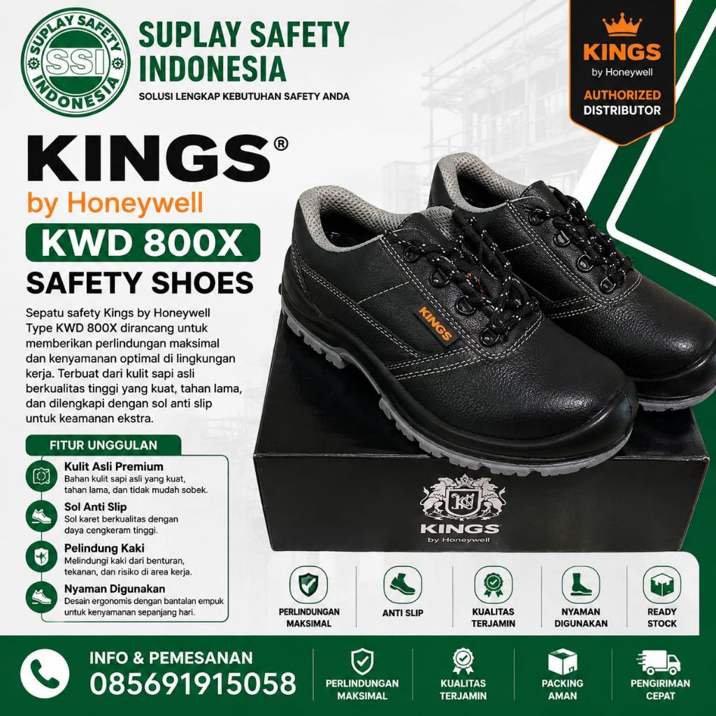 SEPATU SAFETY MERK KINGS TYPE KWD 800 X - KINGS KWD 800X - KWD 800X - KWD 800X PRODUKSI TERBARU - SA