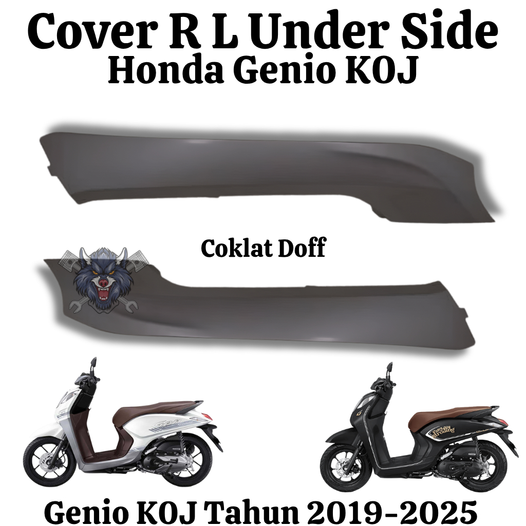 Cover Dek Lantai Bawah Samping Kanan Kiri Genio K0J Sirip Bawah Under Side Genio K0J Coklat Doff