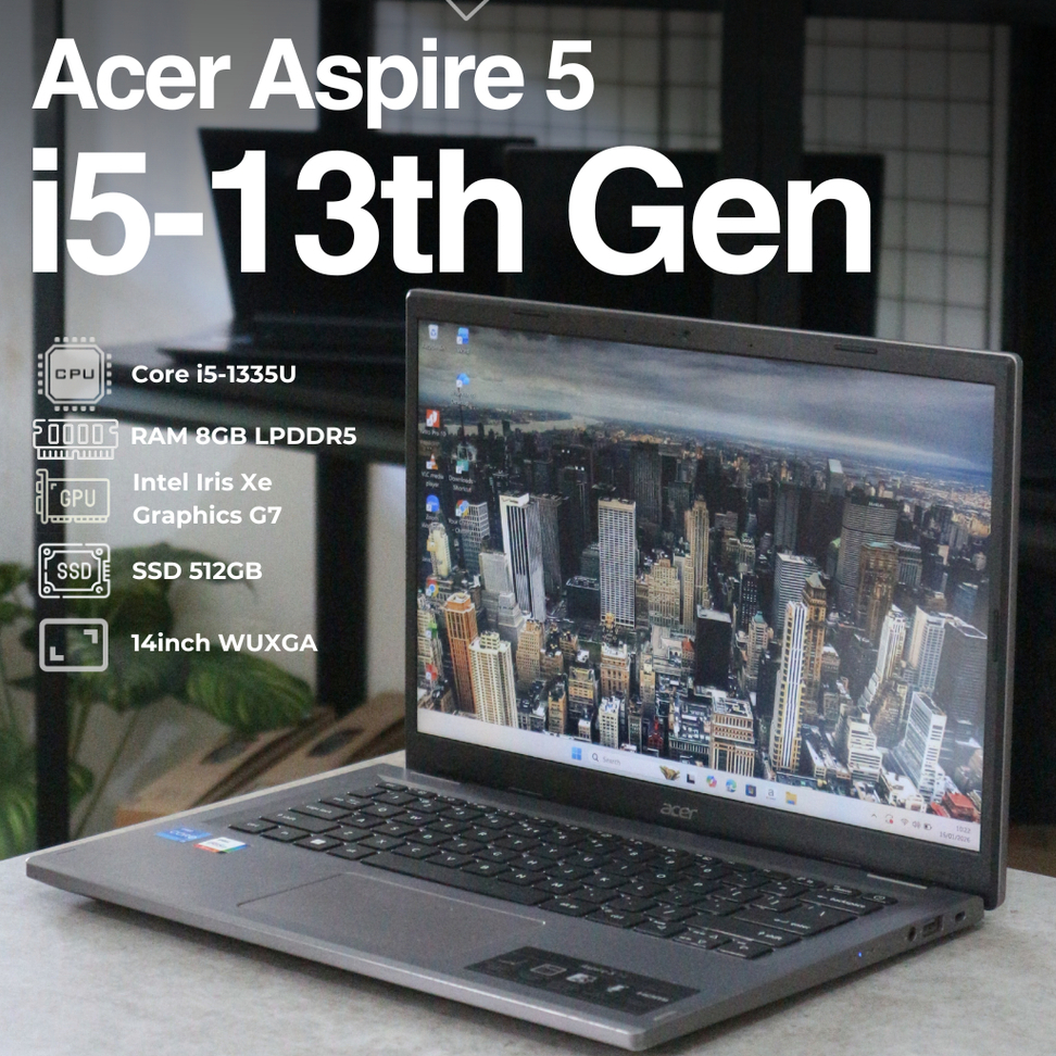 Preloved Acer aspire 5 i5 13th gen WUXGA iPS Garansi murah bekas second laptop