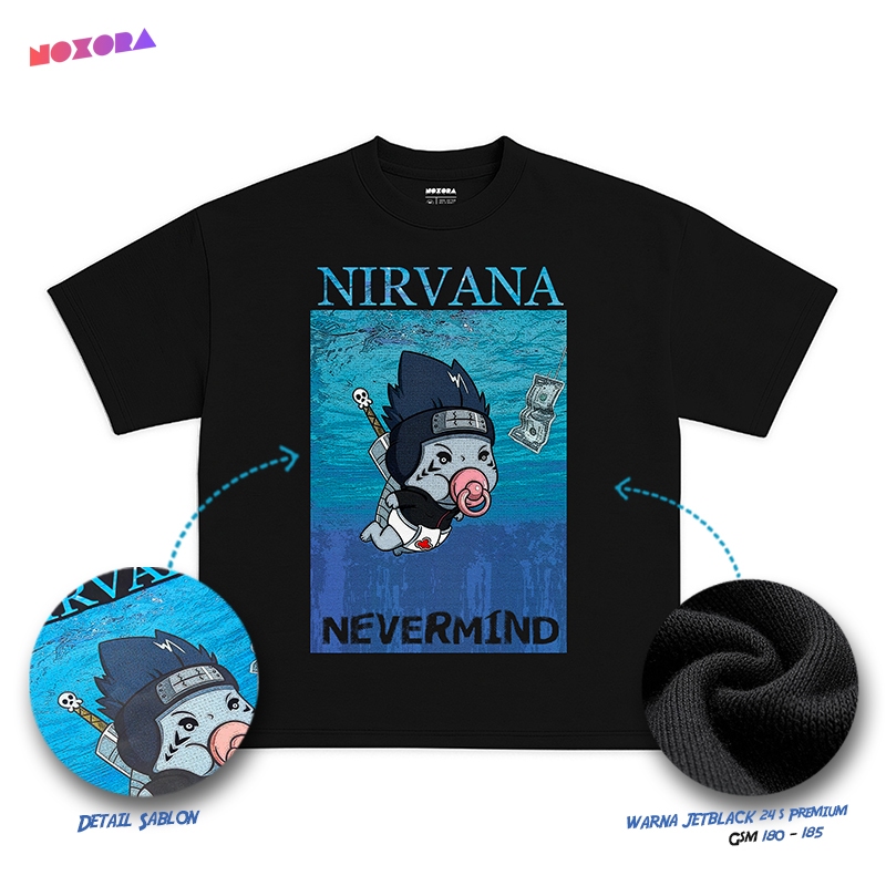 Noxora Kaos Band Nirvana Oversize Vintage Streetwear 90s Unisex Cotton Combed