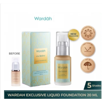 Wardah Exclusive Liquid Foundation |Foundation Cair/Alas Bedak/Full Coverage/BB CC DD Cream