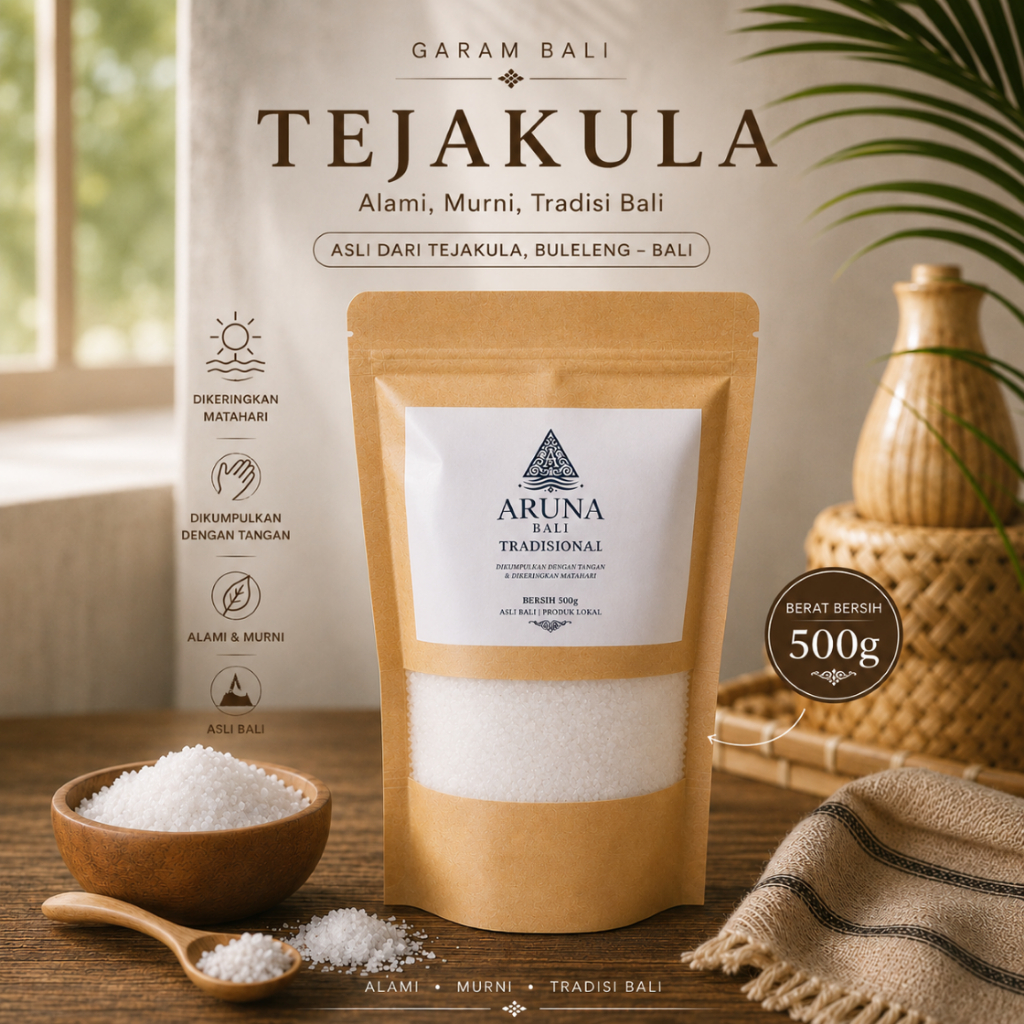 Garam Laut Bali Tejakula Asli 500gr / Garam Laut Gurih 500gr / Tejakula Sea Salt 500gr / Garam Alami