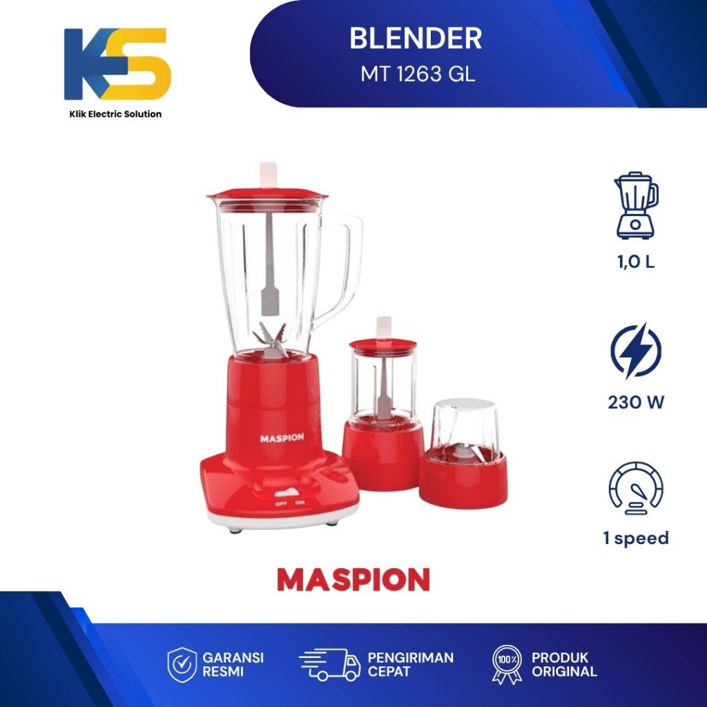 K.E.S - Maspion Blender MT-1263-GL / Blender Kaca Maspion