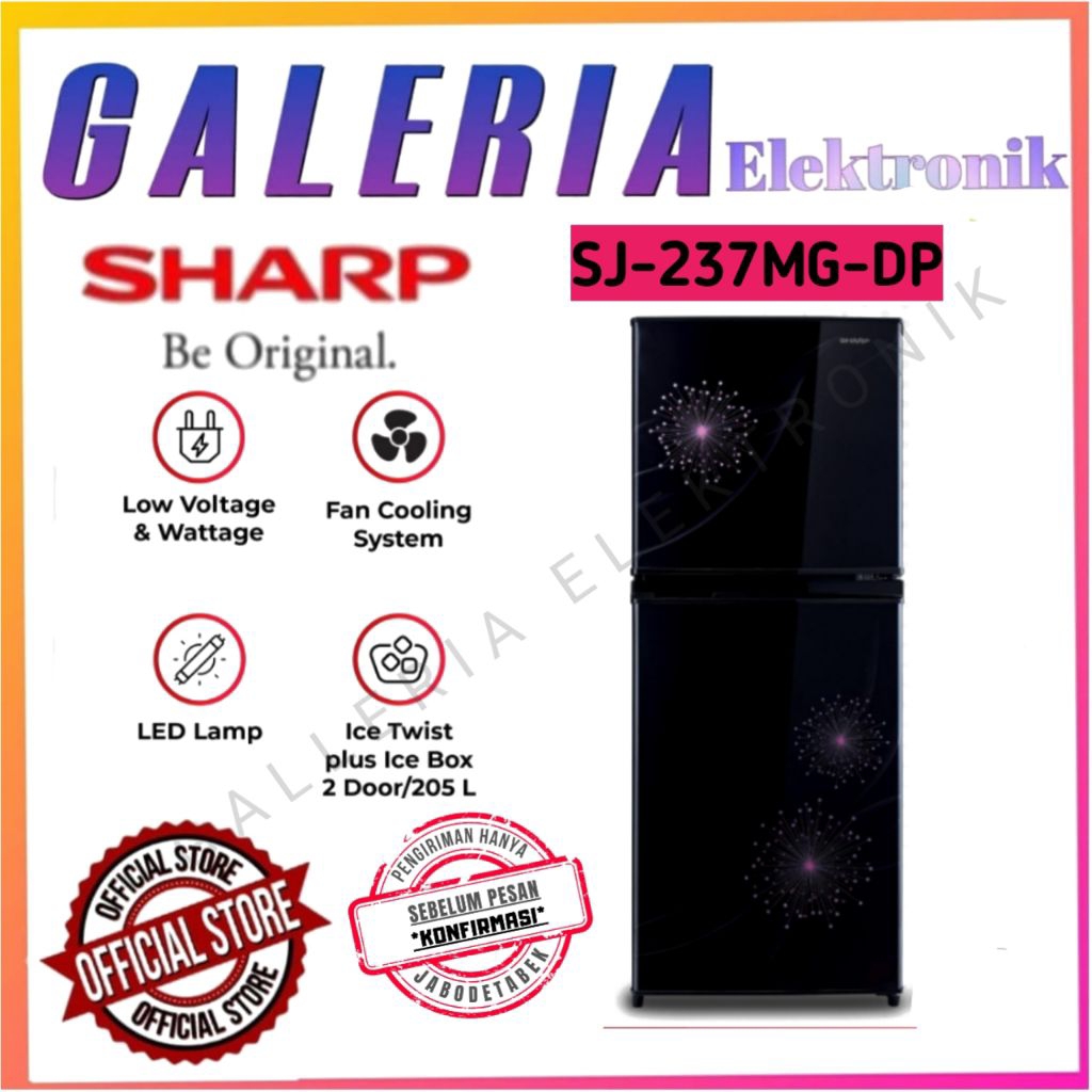 KULKAS SHARP 2 PINTU SJ-237MG-DP / SJ237MGDP / SJ 237MGDP