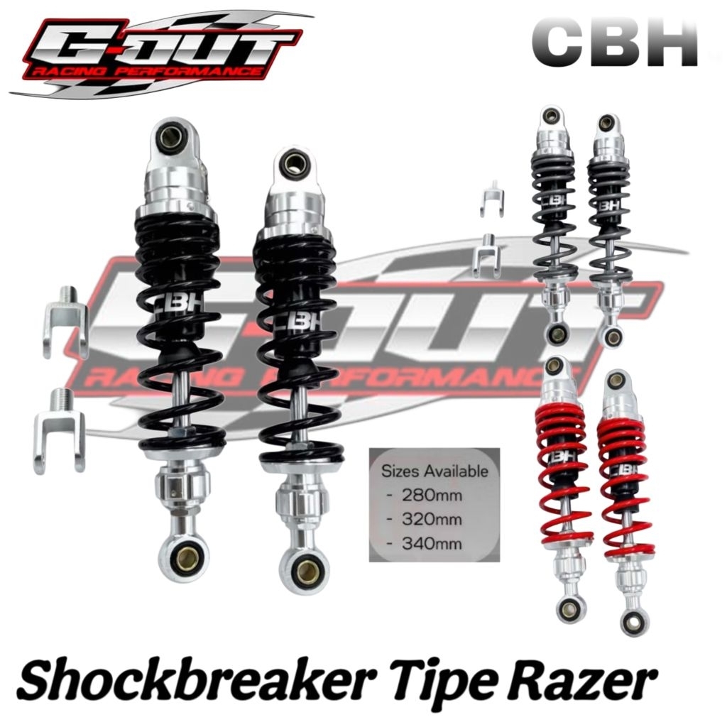 Shockbreaker CBH Tipe Razer Double Shock Non Tabung 280mm 300mm 320mm 340mm NMAX Jupiter Z Mx King S