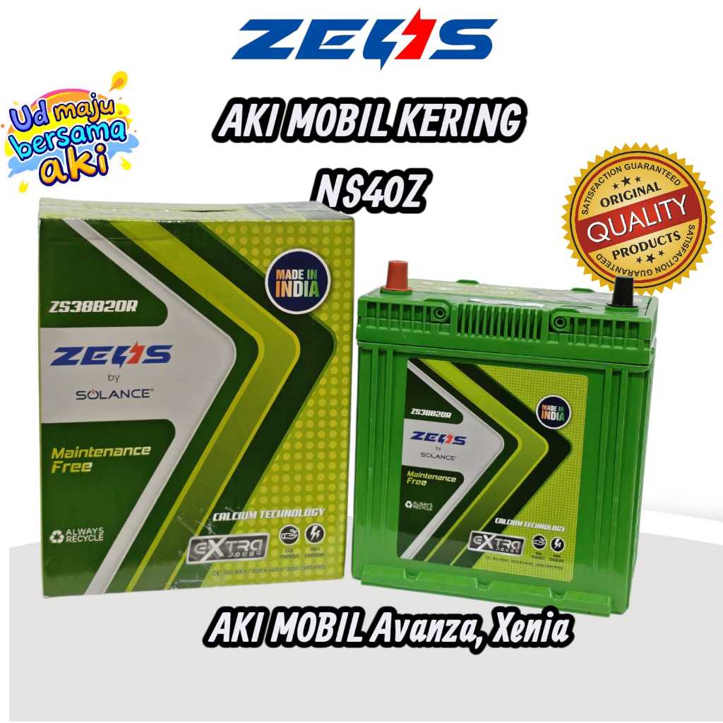 Aki mobil Avanza/Xenia/Rush ZEUS Battery NS 40Z aki kering mobil xenia ns40Z ZEUS  Aki MOBIL LUXIO