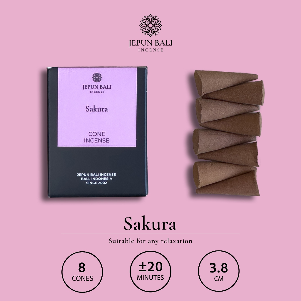 Dupa Kerucut Aromaterapi - Sakura - Jepun Bali Incense