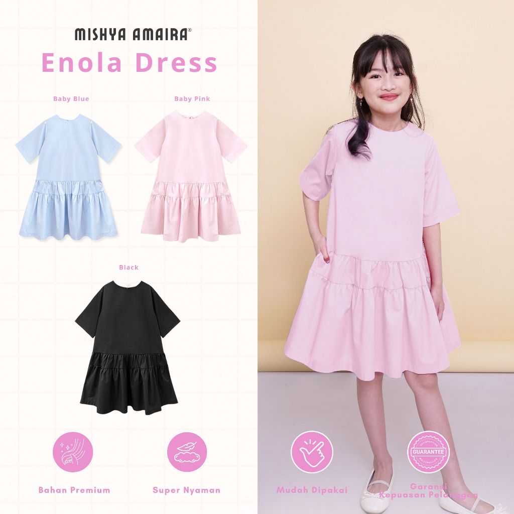 Mishya Amaira - Enola Dress | Dress Simple Anak Perempuan