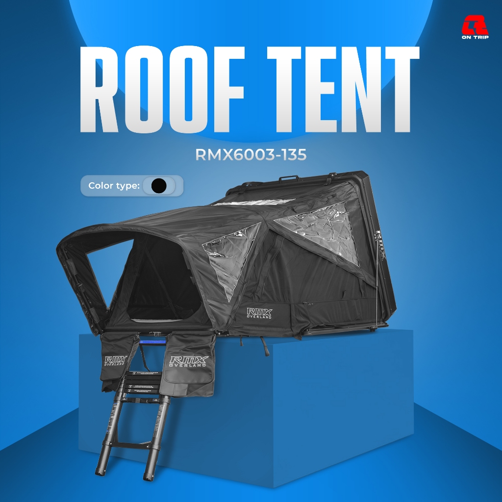 Roof Top Tent Tenda Mobil Tenda Camping RMX Overland Inpired 135 Black-Tenda Atap Mobil