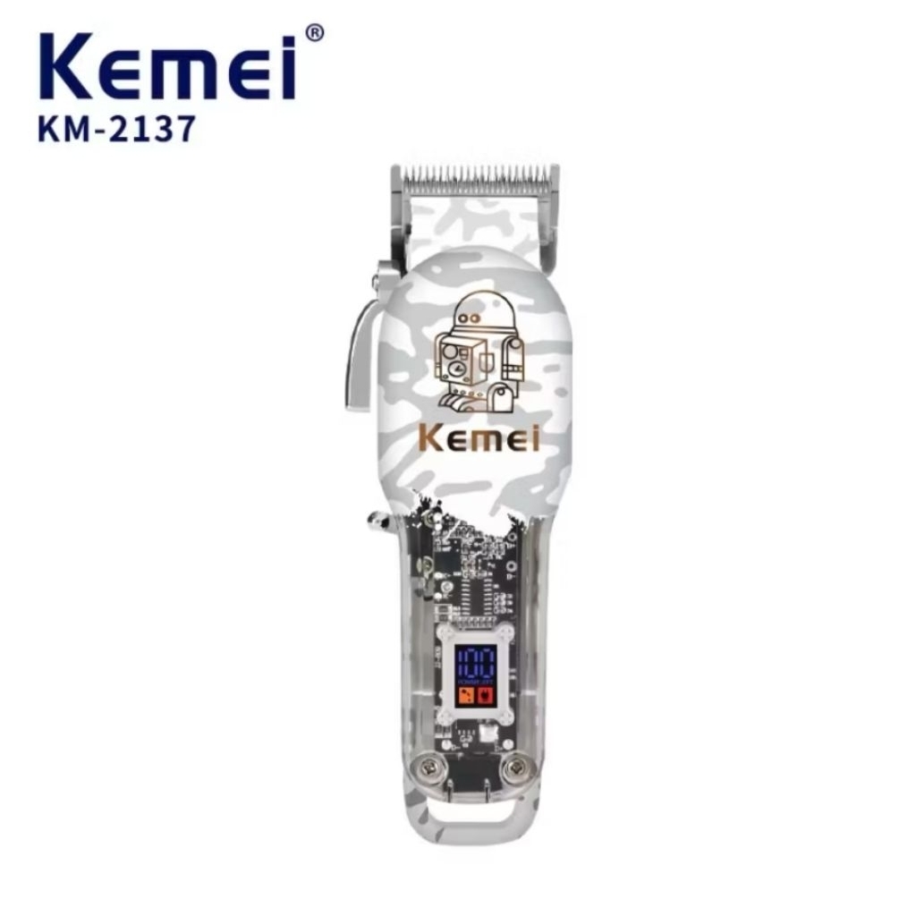 Kemei KM-2137 Hair clipper Professional Cordless Tanpa kabel, Transparan