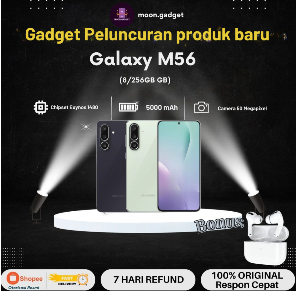 flashsale m56 ram 8/256gb bonus tws kondisi second like new 99% fullset garansi Bonus tws