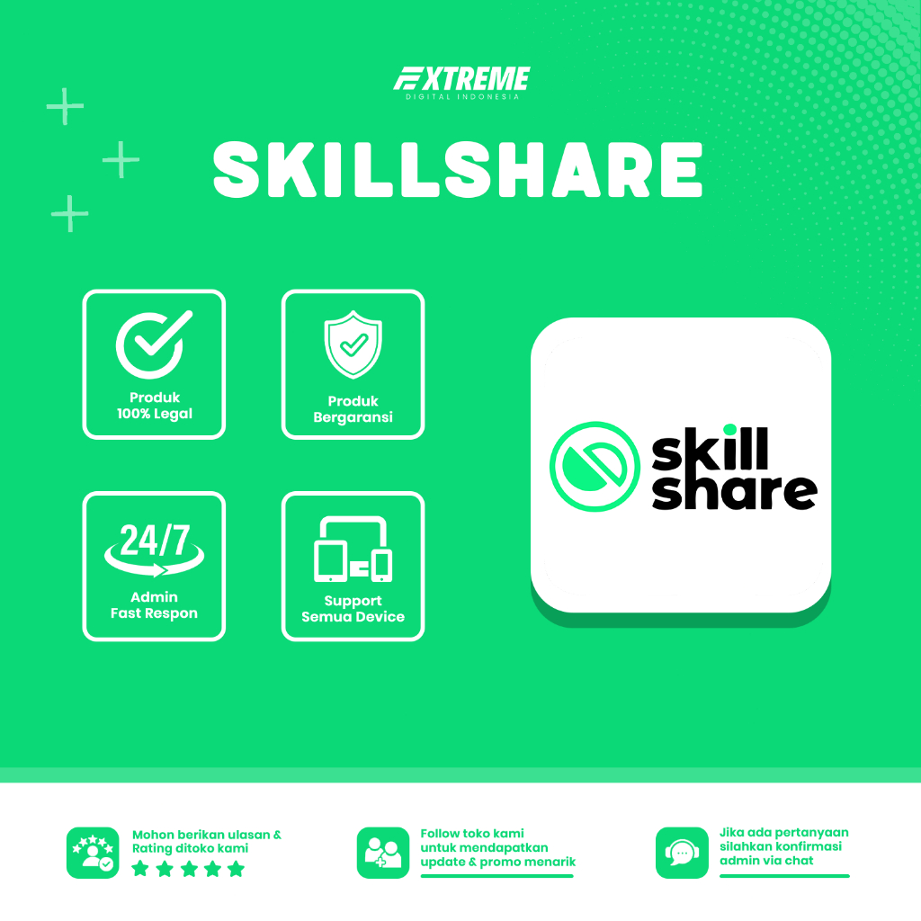 Skillshare Premium 1 Bulan | Kelas Online