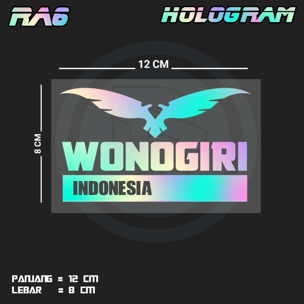 STIKER CUTTING TULISAN WONOGIRI INDONESIA | RA6 JTG