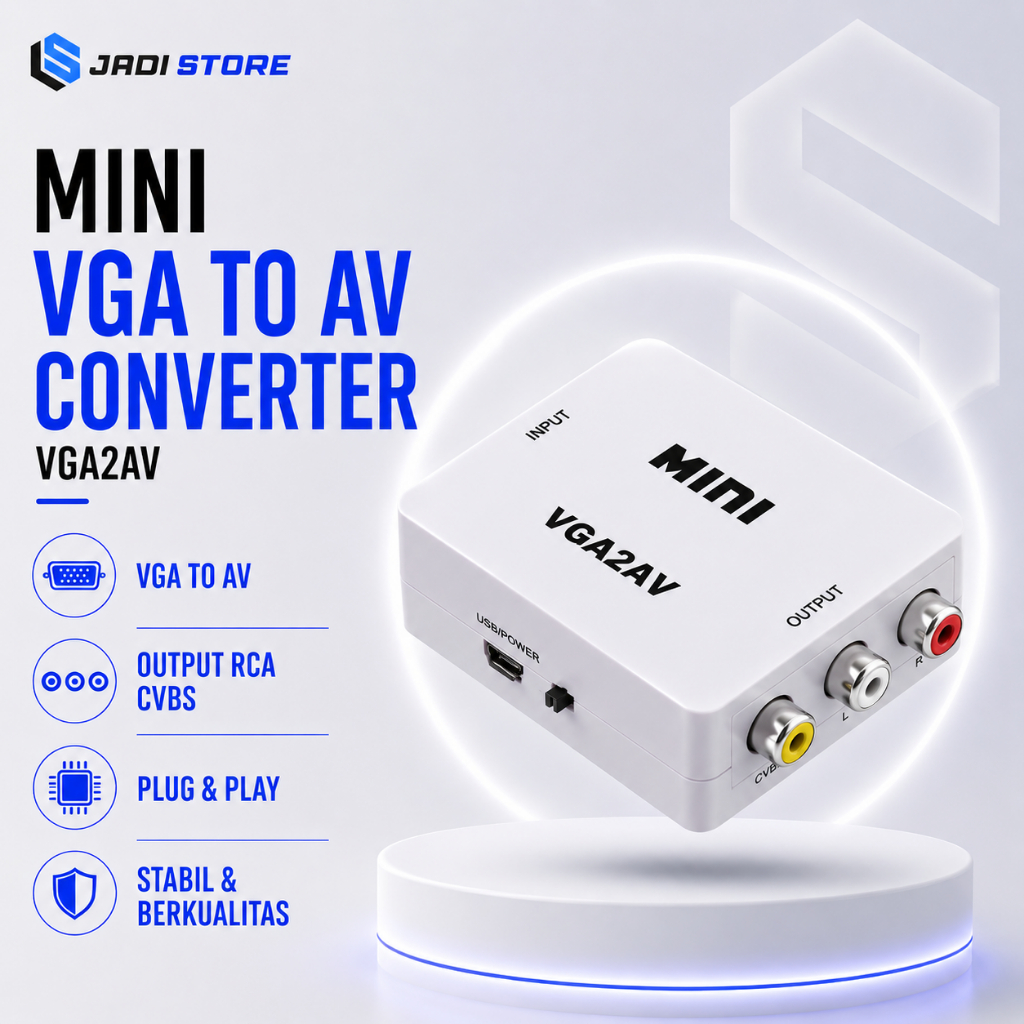 Converter VGA Female To RCA Mini Adapter VGA to RCA VGA2AV VGA to AV Pengubah VGA ke Kabel RCA