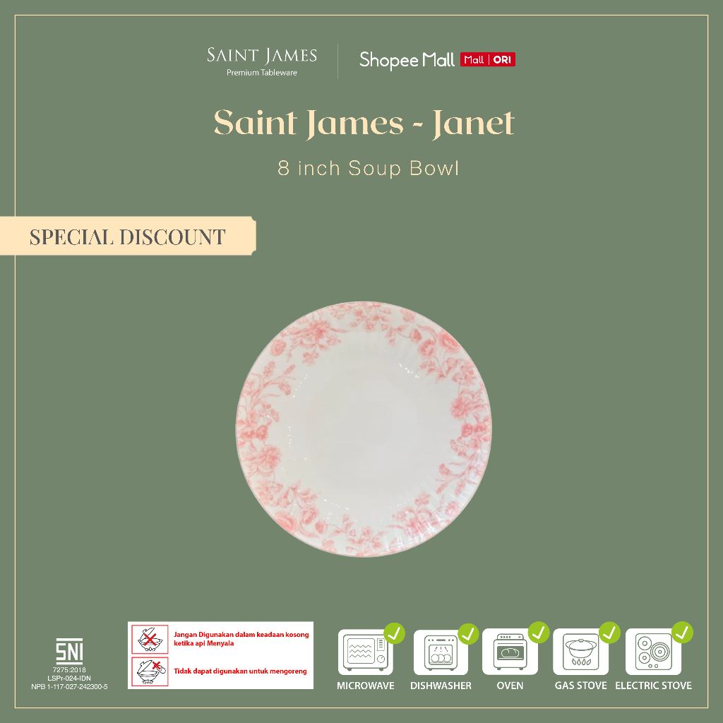 Saint James 8 inch Soup Bowl Janet