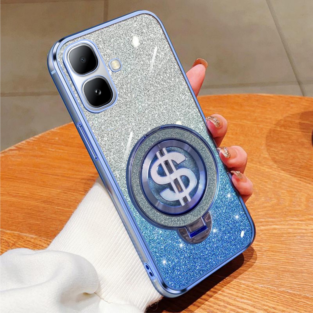 Casing Infinix Smart 20 Softcase Glitter Dollar Wireless Charging