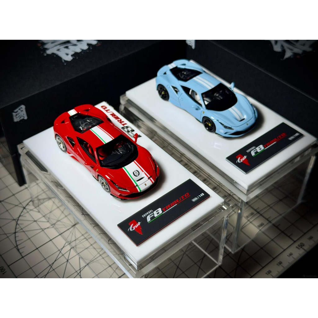 GUO FERRARI F8 TRIBUTO HEC EVENT CAR EDITION DIECAST RESIN GUO FERRARI F8 TRIBUTO LIMITED EDITION EV